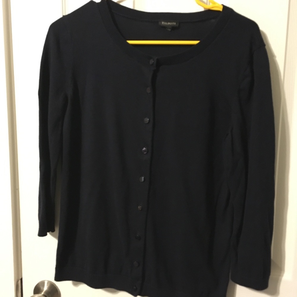 Talbots navy classic cardigan size M